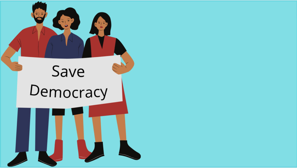 DMimage Save Democracy sign